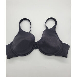 Vanity Fair Body Shine Black Floral Full Coverage Underwire T-Shirt Bra Size 40C